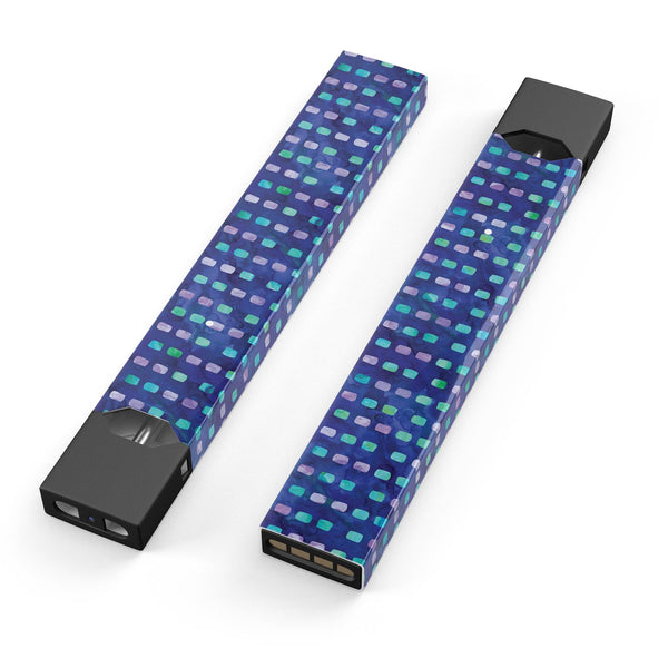 Blue with Purple and Aqua Strokes Pattern - Premium Decal Protective Skin-Wrap Sticker compatible with the Juul Labs vaping device