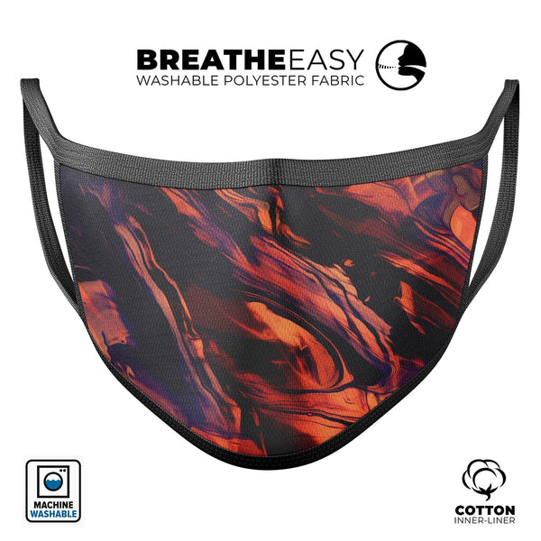Blurred Abstract Flow V11 - Made in USA Mouth Cover Unisex Anti-Dust Cotton Blend Reusable & Washable Face Mask with Adjustable Sizing for Adult or Child
