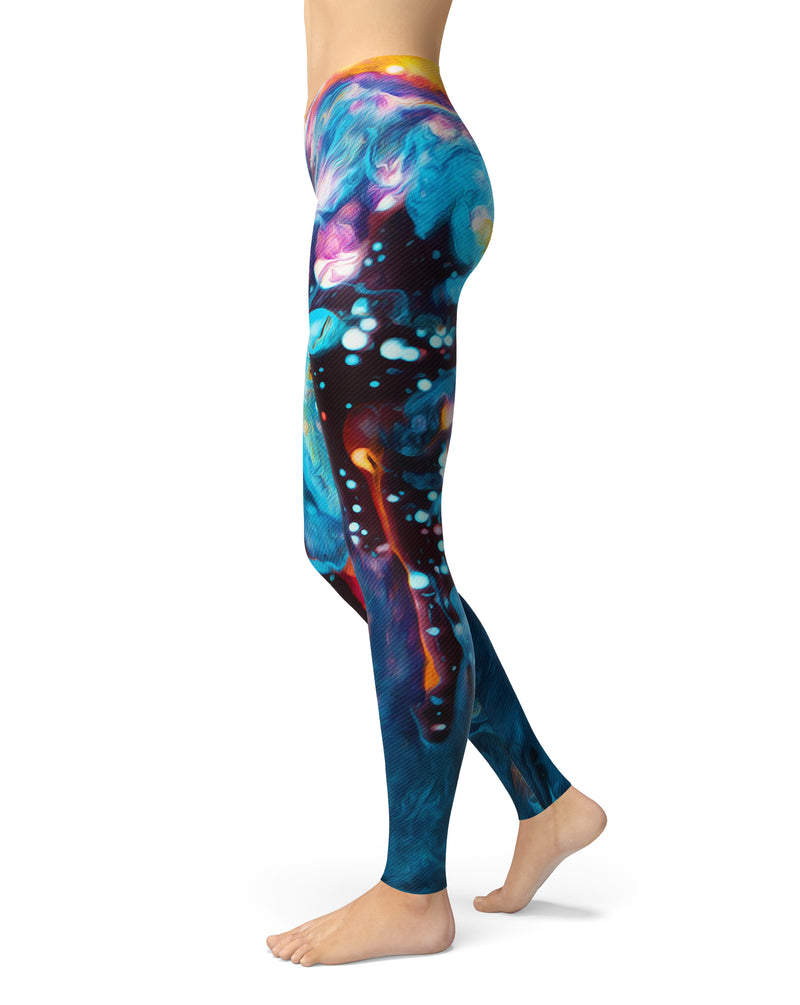 Blurred Abstract Flow V12 - All Over Print Womens Leggings / Yoga or Workout Pants