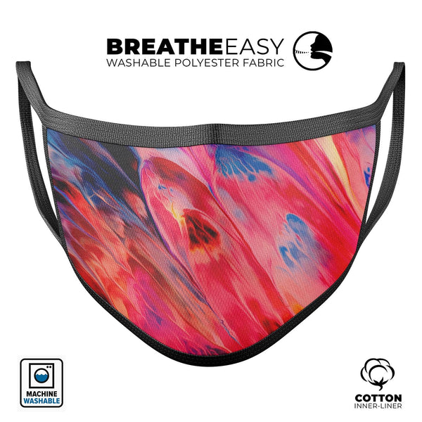 Blurred Abstract Flow V14 - Made in USA Mouth Cover Unisex Anti-Dust Cotton Blend Reusable & Washable Face Mask with Adjustable Sizing for Adult or Child