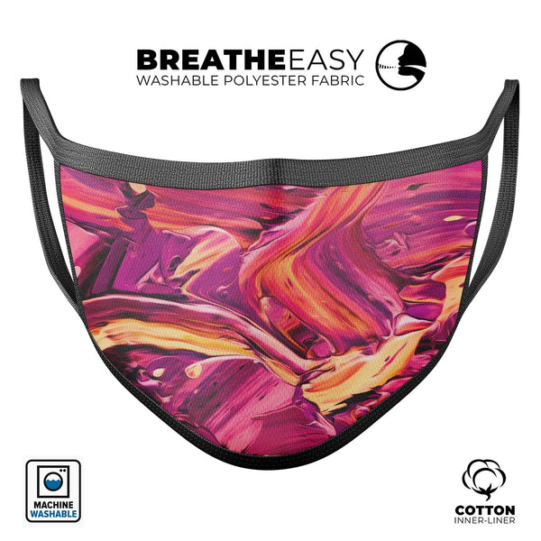 Blurred Abstract Flow V15 - Made in USA Mouth Cover Unisex Anti-Dust Cotton Blend Reusable & Washable Face Mask with Adjustable Sizing for Adult or Child