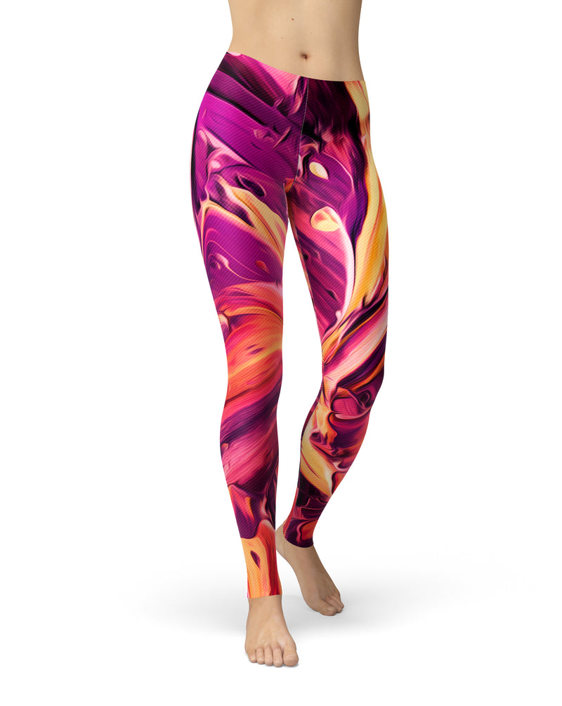 Blurred Abstract Flow V15 - All Over Print Womens Leggings / Yoga or Workout Pants