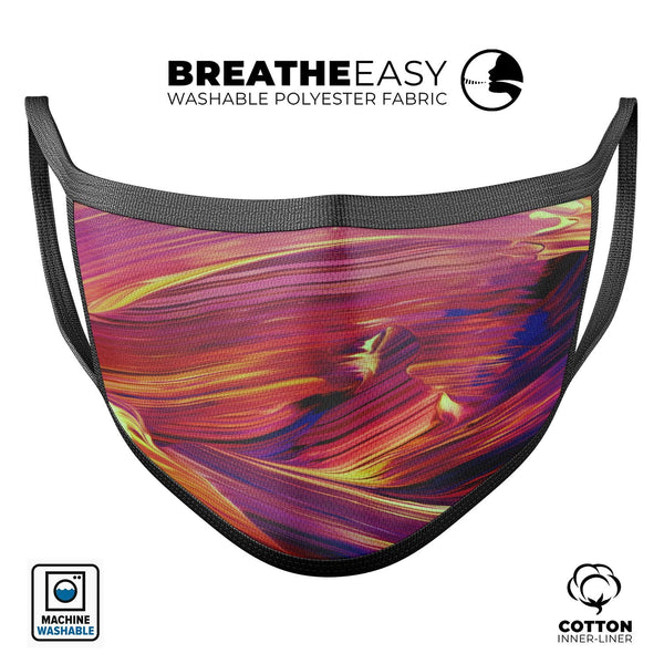 Blurred Abstract Flow V17 - Made in USA Mouth Cover Unisex Anti-Dust Cotton Blend Reusable & Washable Face Mask with Adjustable Sizing for Adult or Child