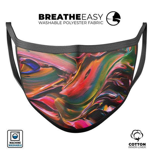 Blurred Abstract Flow V18 - Made in USA Mouth Cover Unisex Anti-Dust Cotton Blend Reusable & Washable Face Mask with Adjustable Sizing for Adult or Child