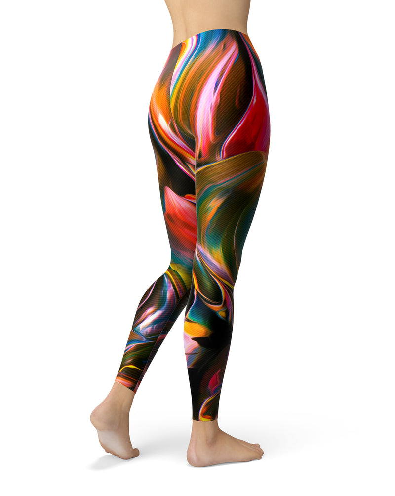 Blurred Abstract Flow V18 - All Over Print Womens Leggings / Yoga or Workout Pants
