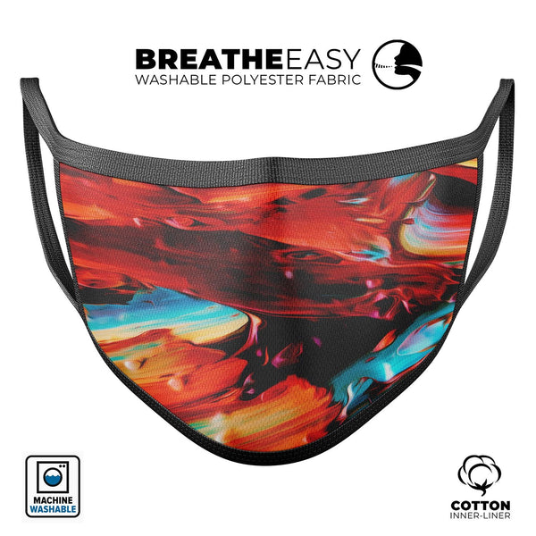Blurred Abstract Flow V1 - Made in USA Mouth Cover Unisex Anti-Dust Cotton Blend Reusable & Washable Face Mask with Adjustable Sizing for Adult or Child
