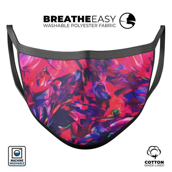 Blurred Abstract Flow V20 - Made in USA Mouth Cover Unisex Anti-Dust Cotton Blend Reusable & Washable Face Mask with Adjustable Sizing for Adult or Child