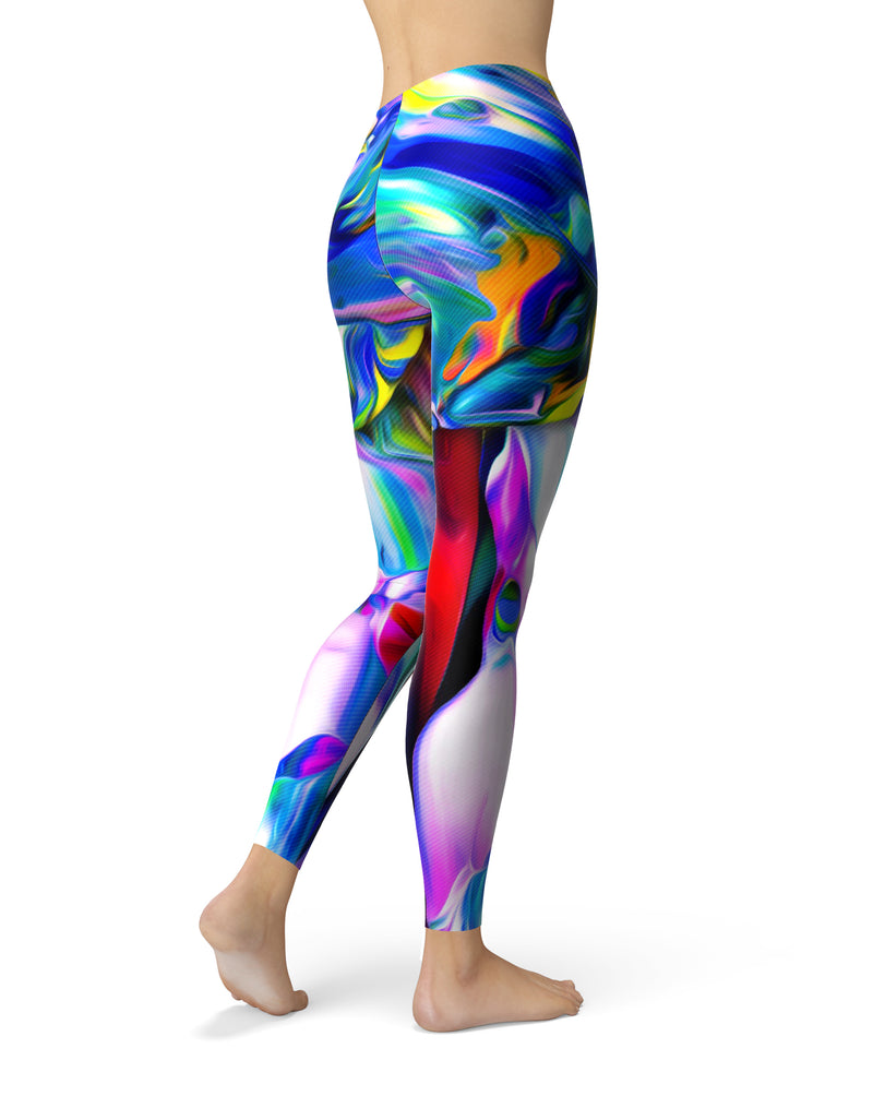 Blurred Abstract Flow V21 - All Over Print Womens Leggings / Yoga or Workout Pants