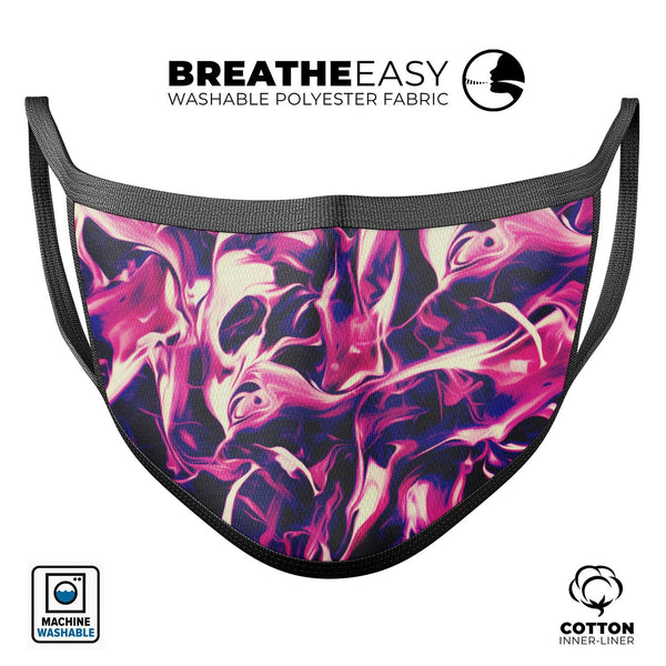 Blurred Abstract Flow V22 - Made in USA Mouth Cover Unisex Anti-Dust Cotton Blend Reusable & Washable Face Mask with Adjustable Sizing for Adult or Child