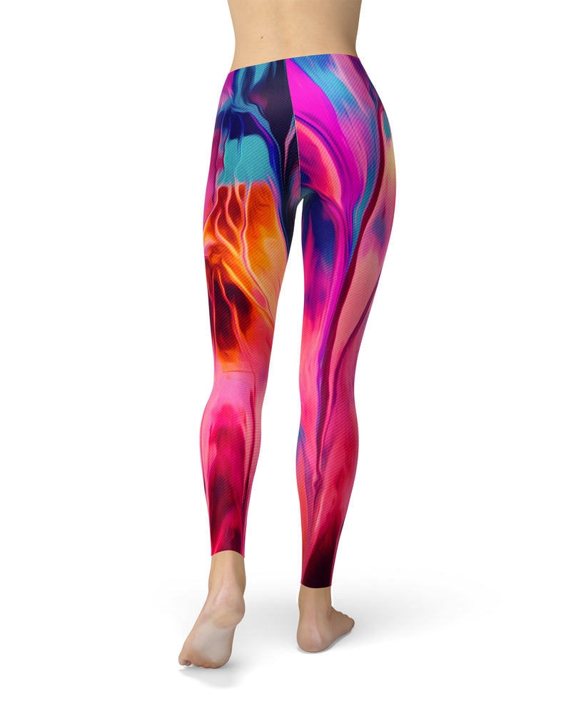 Blurred Abstract Flow V24 - All Over Print Womens Leggings / Yoga or Workout Pants