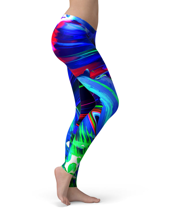Blurred Abstract Flow V27 - All Over Print Womens Leggings / Yoga or Workout Pants