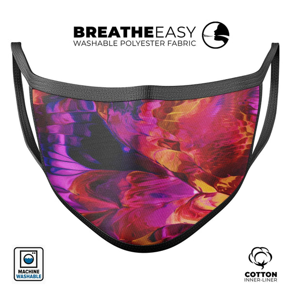 Blurred Abstract Flow V28 - Made in USA Mouth Cover Unisex Anti-Dust Cotton Blend Reusable & Washable Face Mask with Adjustable Sizing for Adult or Child