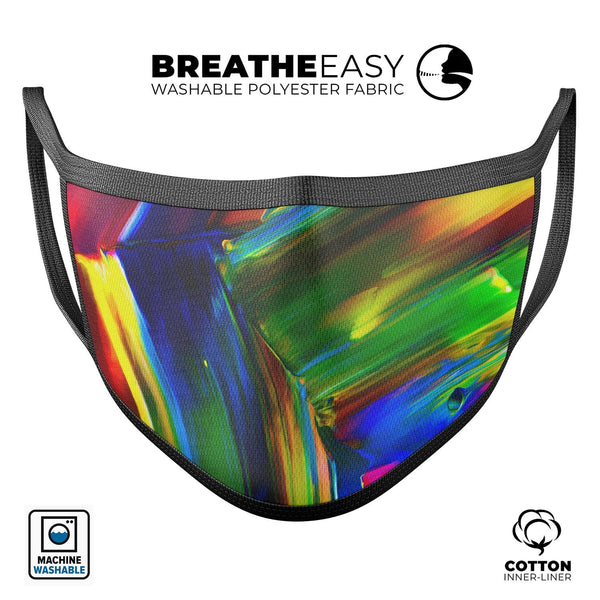 Blurred Abstract Flow V29 - Made in USA Mouth Cover Unisex Anti-Dust Cotton Blend Reusable & Washable Face Mask with Adjustable Sizing for Adult or Child