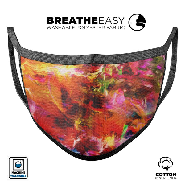 Blurred Abstract Flow V2 - Made in USA Mouth Cover Unisex Anti-Dust Cotton Blend Reusable & Washable Face Mask with Adjustable Sizing for Adult or Child