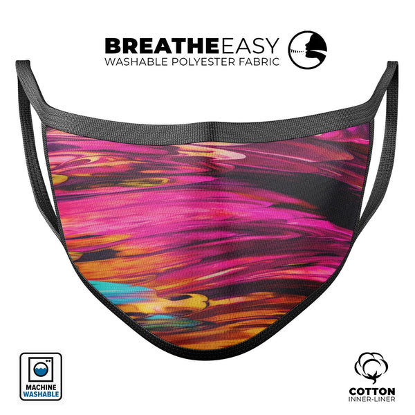 Blurred Abstract Flow V30 - Made in USA Mouth Cover Unisex Anti-Dust Cotton Blend Reusable & Washable Face Mask with Adjustable Sizing for Adult or Child