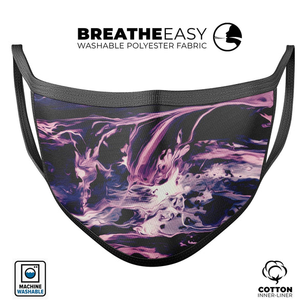 Blurred Abstract Flow V32 - Made in USA Mouth Cover Unisex Anti-Dust Cotton Blend Reusable & Washable Face Mask with Adjustable Sizing for Adult or Child