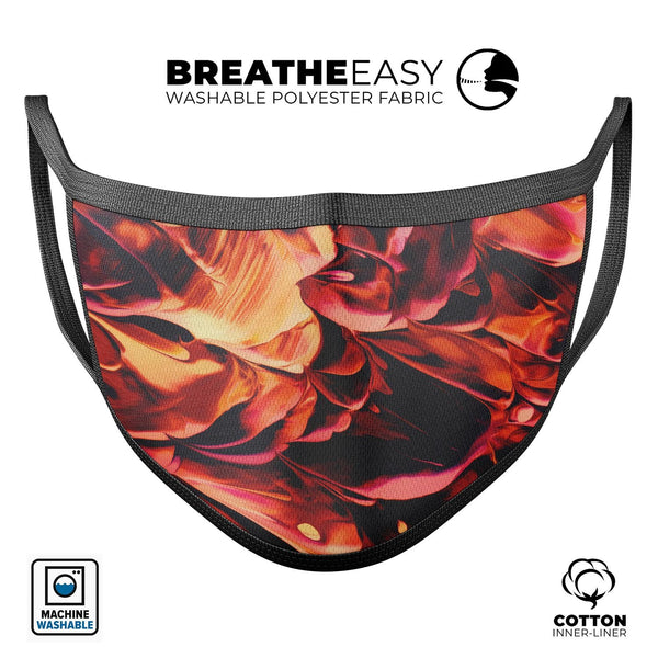 Blurred Abstract Flow V34 - Made in USA Mouth Cover Unisex Anti-Dust Cotton Blend Reusable & Washable Face Mask with Adjustable Sizing for Adult or Child