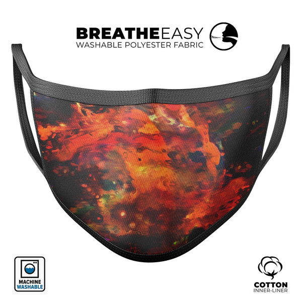 Blurred Abstract Flow V35 - Made in USA Mouth Cover Unisex Anti-Dust Cotton Blend Reusable & Washable Face Mask with Adjustable Sizing for Adult or Child