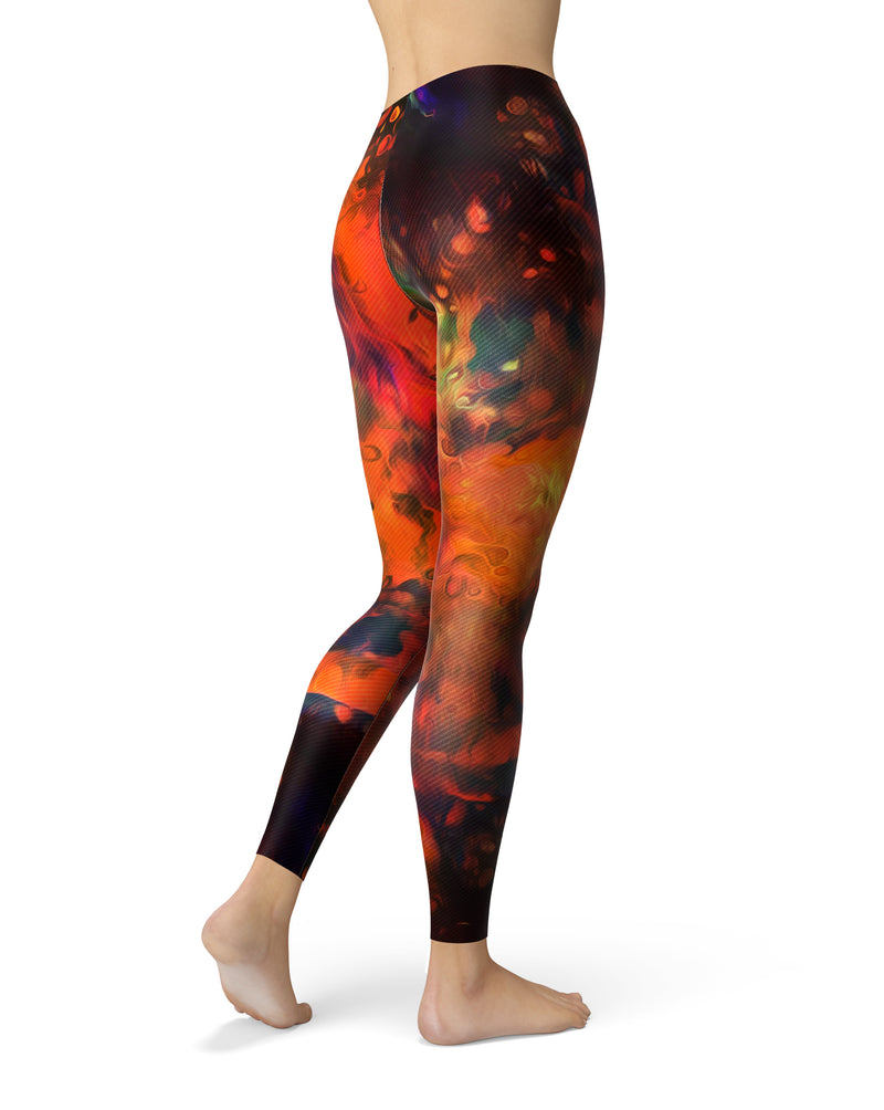 Blurred Abstract Flow V35 - All Over Print Womens Leggings / Yoga or Workout Pants
