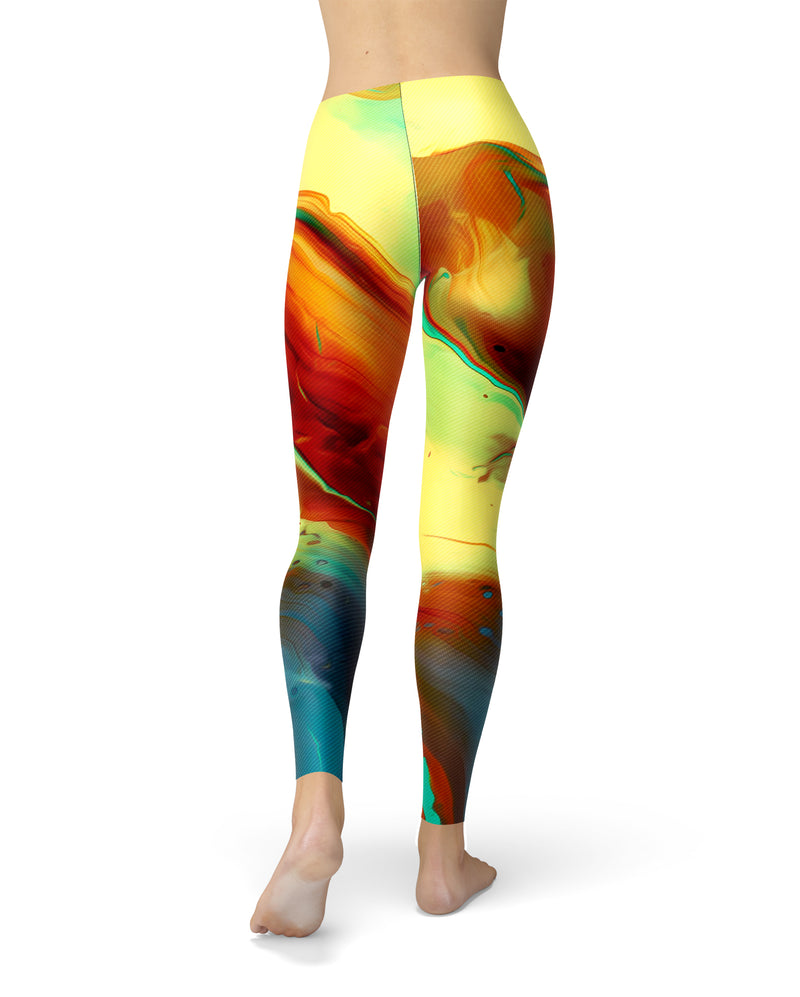 Blurred Abstract Flow V36 - All Over Print Womens Leggings / Yoga or Workout Pants