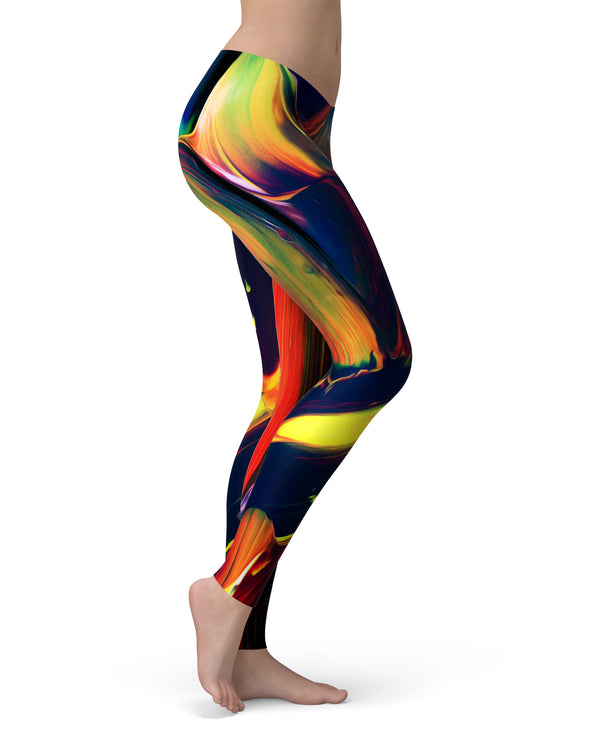 Blurred Abstract Flow V38 - All Over Print Womens Leggings / Yoga or Workout Pants