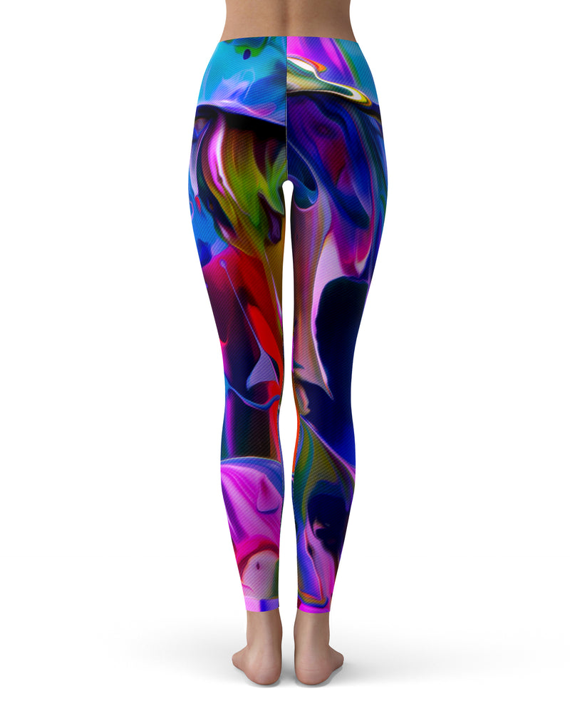 Blurred Abstract Flow V39 - All Over Print Womens Leggings / Yoga or Workout Pants