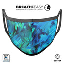 Blurred Abstract Flow V40 - Made in USA Mouth Cover Unisex Anti-Dust Cotton Blend Reusable & Washable Face Mask with Adjustable Sizing for Adult or Child