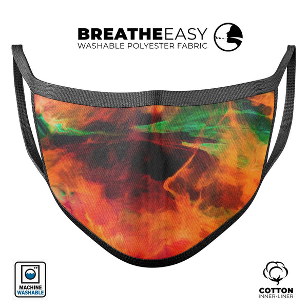 Blurred Abstract Flow V41 - Made in USA Mouth Cover Unisex Anti-Dust Cotton Blend Reusable & Washable Face Mask with Adjustable Sizing for Adult or Child