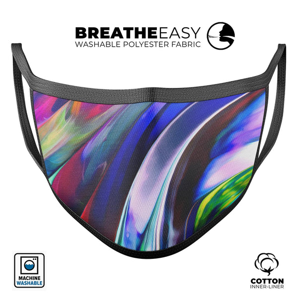 Blurred Abstract Flow V42 - Made in USA Mouth Cover Unisex Anti-Dust Cotton Blend Reusable & Washable Face Mask with Adjustable Sizing for Adult or Child
