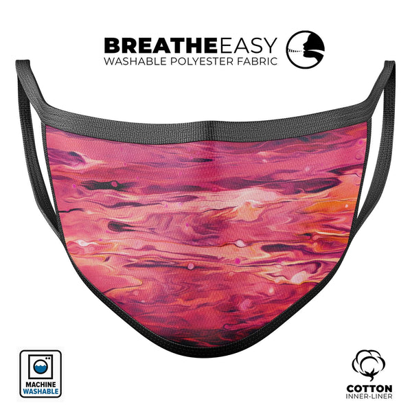 Blurred Abstract Flow V48 - Made in USA Mouth Cover Unisex Anti-Dust Cotton Blend Reusable & Washable Face Mask with Adjustable Sizing for Adult or Child