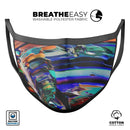 Blurred Abstract Flow V49 - Made in USA Mouth Cover Unisex Anti-Dust Cotton Blend Reusable & Washable Face Mask with Adjustable Sizing for Adult or Child