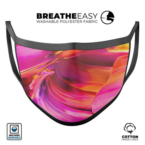 Blurred Abstract Flow V50 - Made in USA Mouth Cover Unisex Anti-Dust Cotton Blend Reusable & Washable Face Mask with Adjustable Sizing for Adult or Child