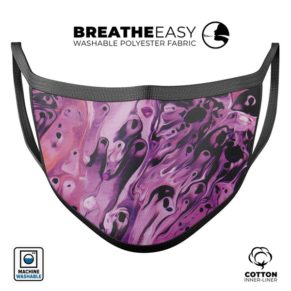 Blurred Abstract Flow V51 - Made in USA Mouth Cover Unisex Anti-Dust Cotton Blend Reusable & Washable Face Mask with Adjustable Sizing for Adult or Child