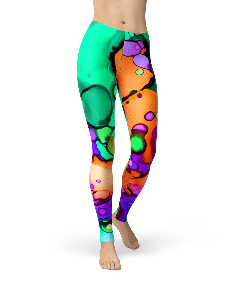Blurred Abstract Flow V52 - All Over Print Womens Leggings / Yoga or Workout Pants