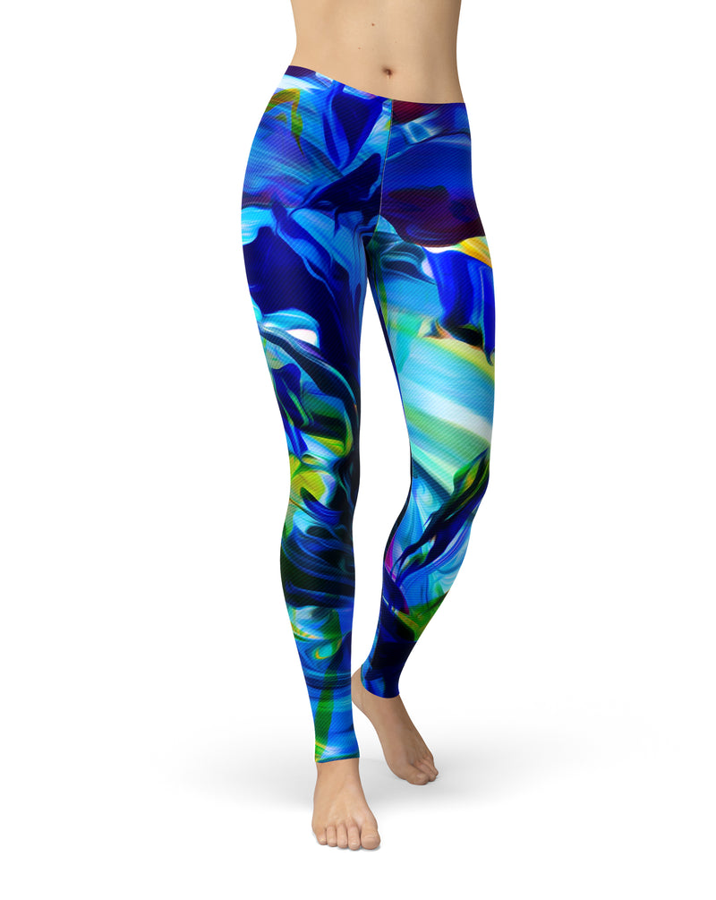 Blurred Abstract Flow V53 - All Over Print Womens Leggings / Yoga or Workout Pants