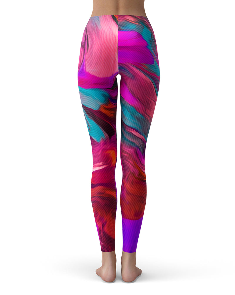 Blurred Abstract Flow V56 - All Over Print Womens Leggings / Yoga or Workout Pants