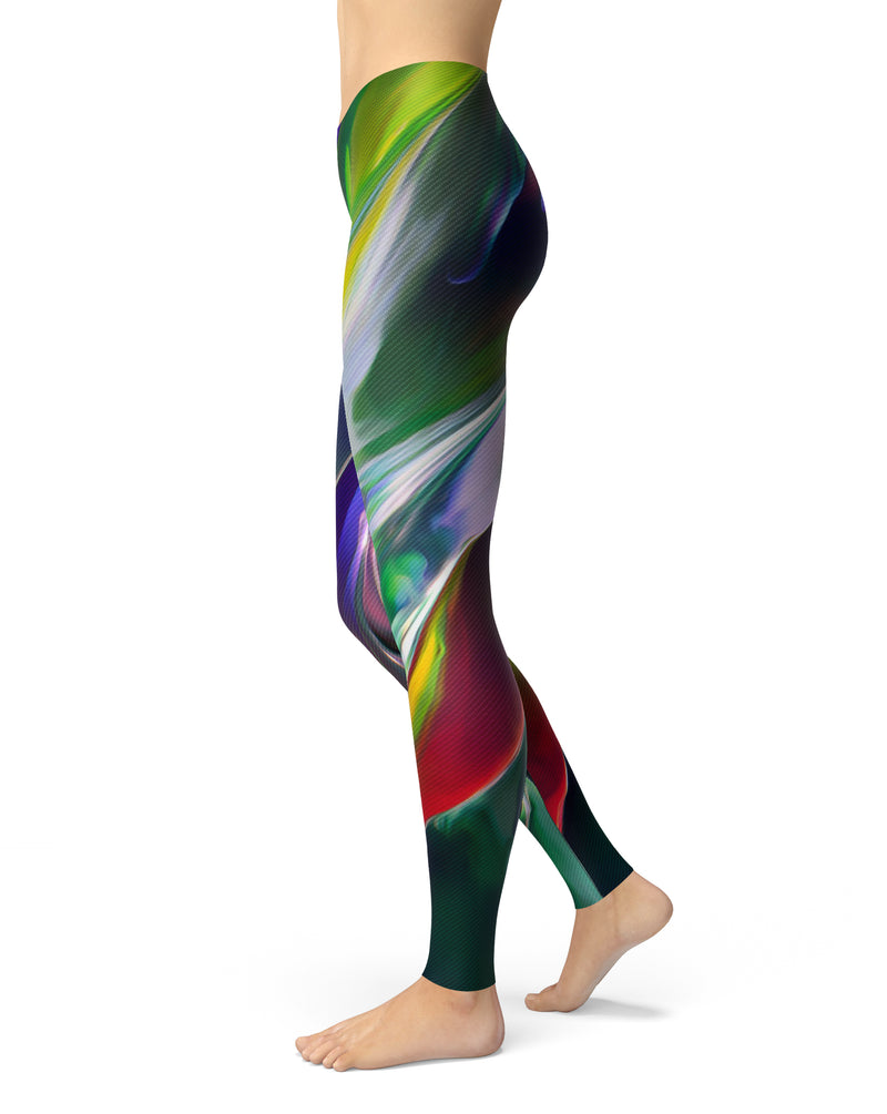 Blurred Abstract Flow V57 - All Over Print Womens Leggings / Yoga or Workout Pants