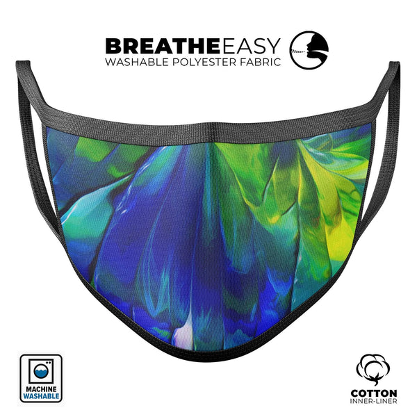 Blurred Abstract Flow V58 - Made in USA Mouth Cover Unisex Anti-Dust Cotton Blend Reusable & Washable Face Mask with Adjustable Sizing for Adult or Child