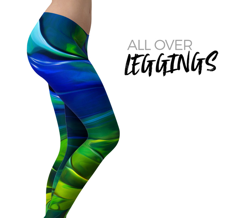 Blurred Abstract Flow V58 - All Over Print Womens Leggings / Yoga or Workout Pants