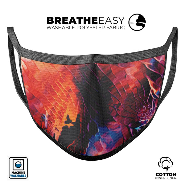 Blurred Abstract Flow V59 - Made in USA Mouth Cover Unisex Anti-Dust Cotton Blend Reusable & Washable Face Mask with Adjustable Sizing for Adult or Child