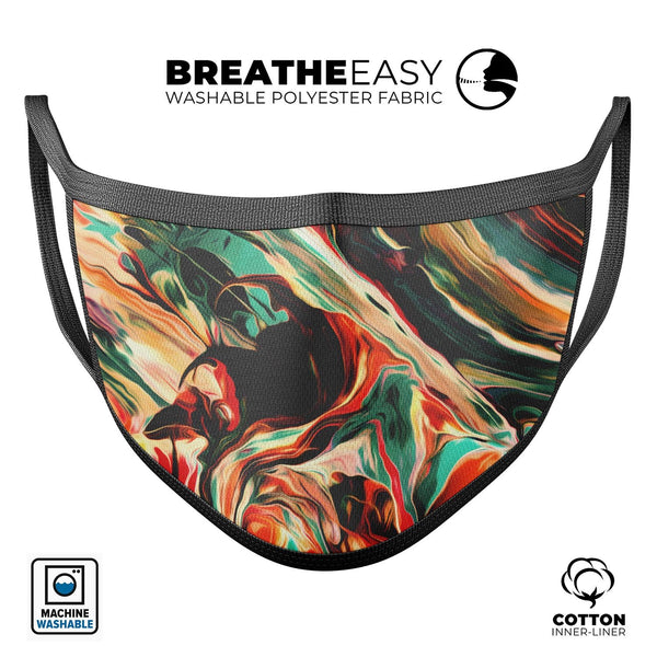 Blurred Abstract Flow V60 - Made in USA Mouth Cover Unisex Anti-Dust Cotton Blend Reusable & Washable Face Mask with Adjustable Sizing for Adult or Child