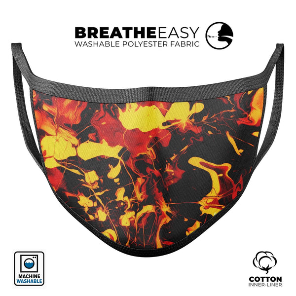 Blurred Abstract Flow V7 - Made in USA Mouth Cover Unisex Anti-Dust Cotton Blend Reusable & Washable Face Mask with Adjustable Sizing for Adult or Child