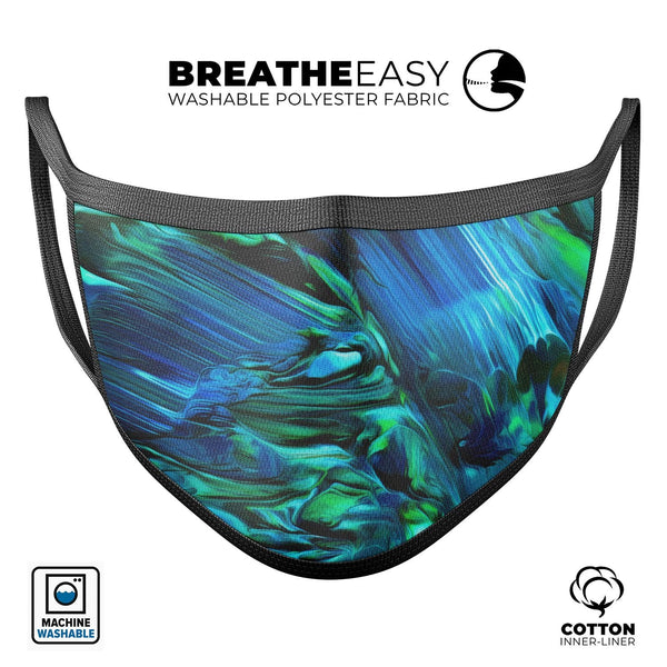 Blurred Abstract Flow V8 - Made in USA Mouth Cover Unisex Anti-Dust Cotton Blend Reusable & Washable Face Mask with Adjustable Sizing for Adult or Child