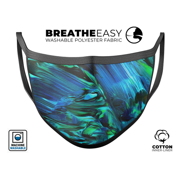 Blurred Abstract Flow V8 - Made in USA Mouth Cover Unisex Anti-Dust Cotton Blend Reusable & Washable Face Mask with Adjustable Sizing for Adult or Child
