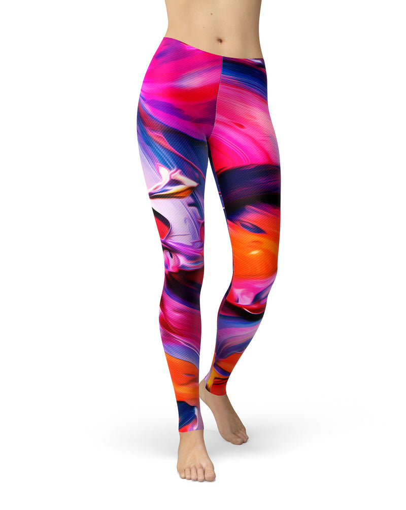 Blurred Abstract Flow V9 - All Over Print Womens Leggings / Yoga or Workout Pants