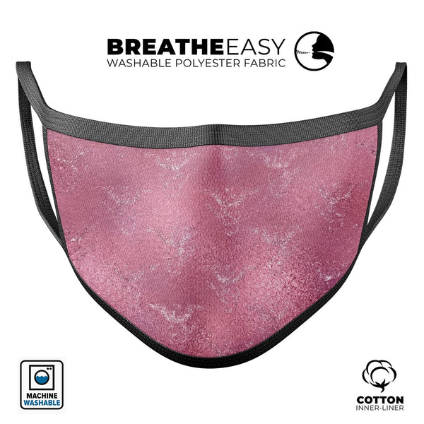 Blushed Pink with Wings - Made in USA Mouth Cover Unisex Anti-Dust Cotton Blend Reusable & Washable Face Mask with Adjustable Sizing for Adult or Child