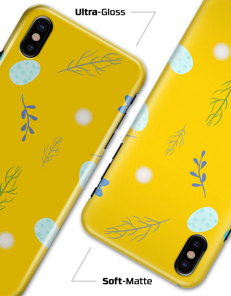 Bright Blue Flowers and Egg Pattern - iPhone X Clipit Case