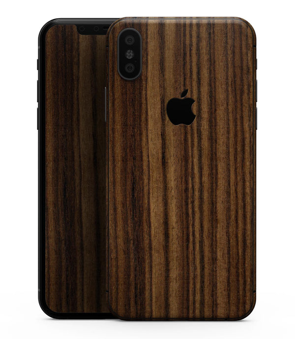 Bright Ebony Woodgrain - iPhone XS MAX, XS/X, 8/8+, 7/7+, 5/5S/SE Skin-Kit (All iPhones Avaiable)