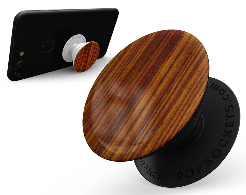 Bright Red Ebony Woodgrain - Skin Kit for PopSockets and other Smartphone Extendable Grips & Stands