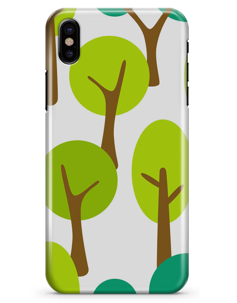 Bright Shades of Green Cartoon Trees - iPhone X Clipit Case